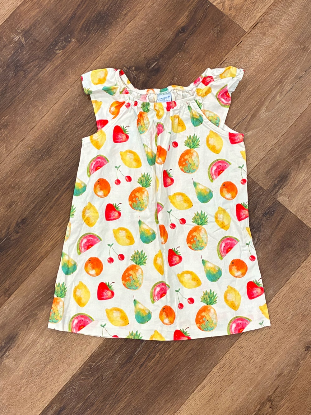 Bailey Boys White Fruit Dress Summer Outfit Food Cap Play Vacation 6X Girl